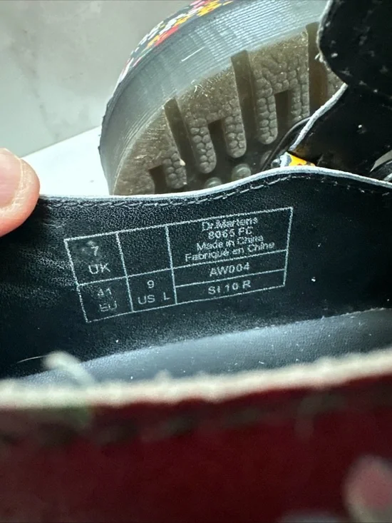 Dr Martens Floral Burgundy Mary Jane Shoes with Double Buckle womens sz 9 rare - Picture 11 of 16